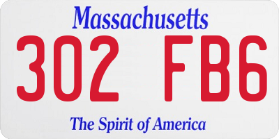 MA license plate 302FB6
