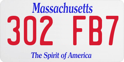 MA license plate 302FB7