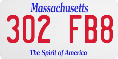MA license plate 302FB8