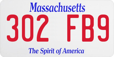 MA license plate 302FB9