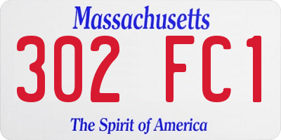 MA license plate 302FC1