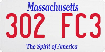 MA license plate 302FC3