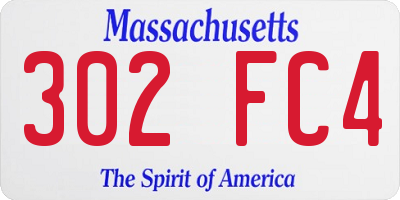 MA license plate 302FC4
