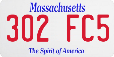 MA license plate 302FC5