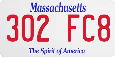 MA license plate 302FC8