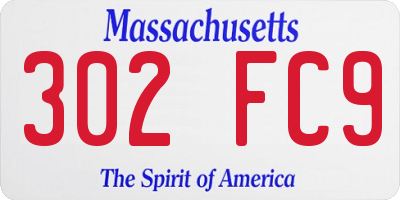 MA license plate 302FC9