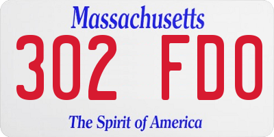 MA license plate 302FD0