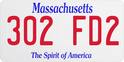 MA license plate 302FD2