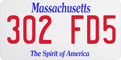MA license plate 302FD5