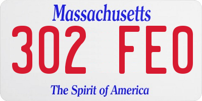 MA license plate 302FE0