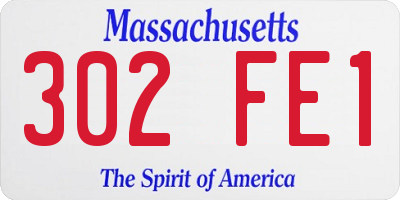 MA license plate 302FE1