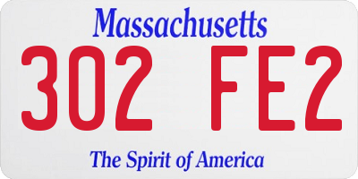 MA license plate 302FE2
