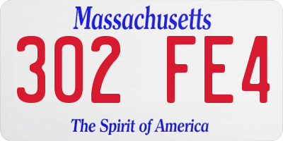 MA license plate 302FE4