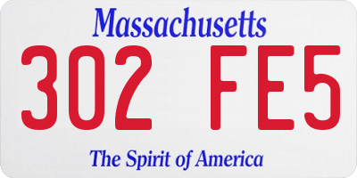 MA license plate 302FE5