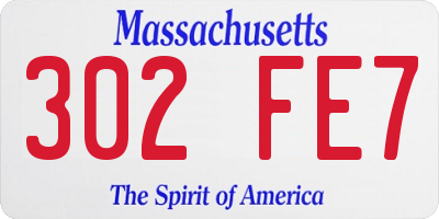 MA license plate 302FE7