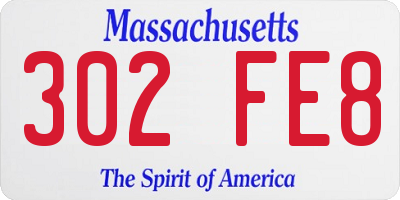 MA license plate 302FE8