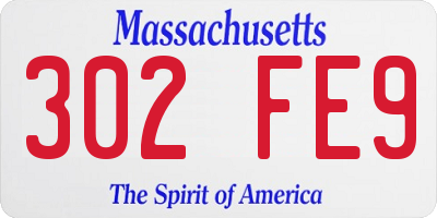 MA license plate 302FE9