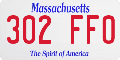 MA license plate 302FF0