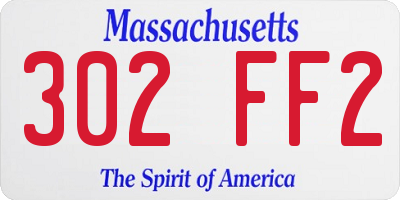 MA license plate 302FF2