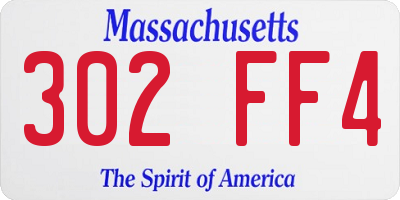 MA license plate 302FF4