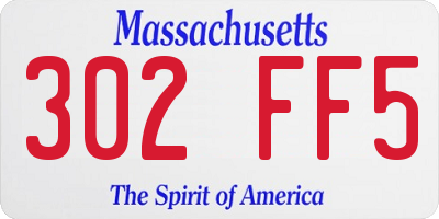 MA license plate 302FF5