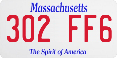 MA license plate 302FF6