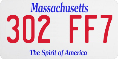 MA license plate 302FF7
