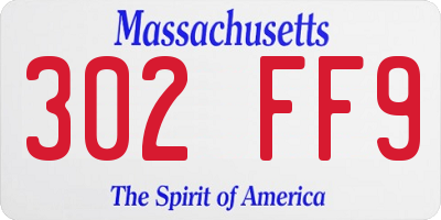 MA license plate 302FF9