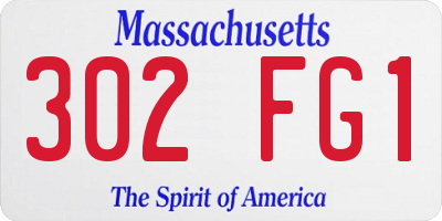 MA license plate 302FG1