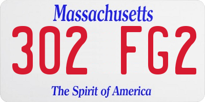 MA license plate 302FG2