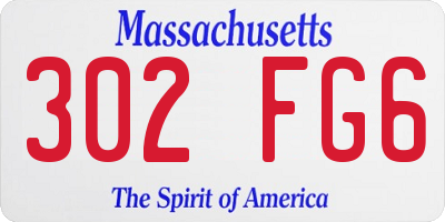 MA license plate 302FG6