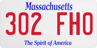 MA license plate 302FH0