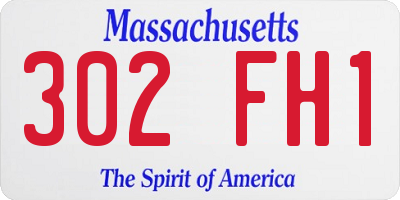 MA license plate 302FH1