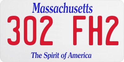 MA license plate 302FH2
