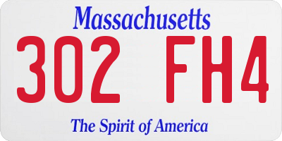 MA license plate 302FH4