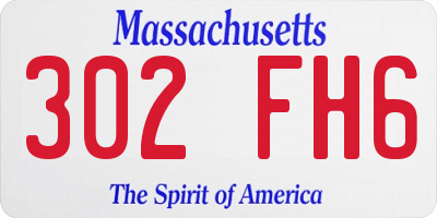 MA license plate 302FH6