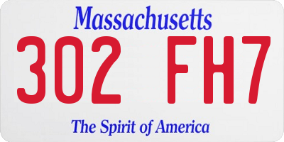 MA license plate 302FH7