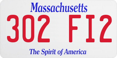 MA license plate 302FI2