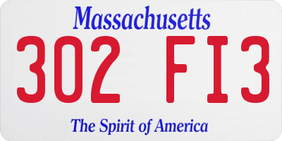 MA license plate 302FI3