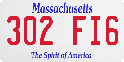 MA license plate 302FI6