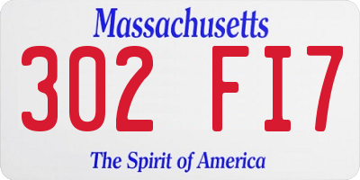 MA license plate 302FI7