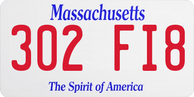 MA license plate 302FI8