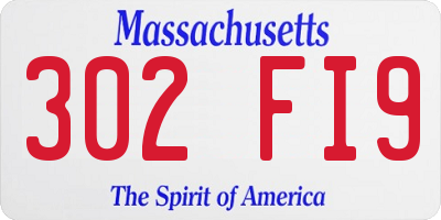 MA license plate 302FI9