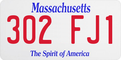 MA license plate 302FJ1