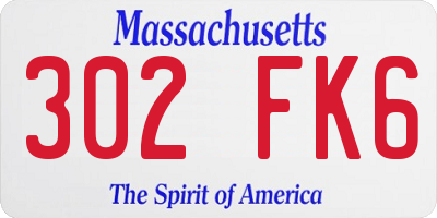 MA license plate 302FK6