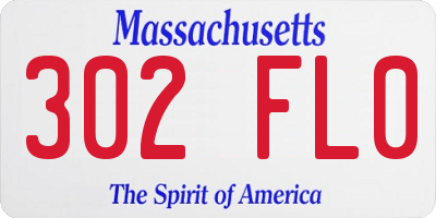 MA license plate 302FL0