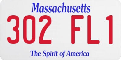 MA license plate 302FL1
