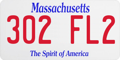 MA license plate 302FL2