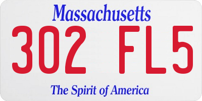 MA license plate 302FL5