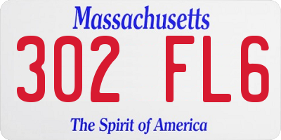 MA license plate 302FL6